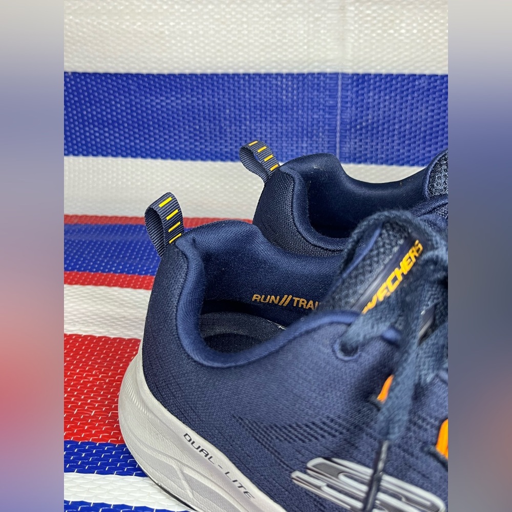 Skechers Track Moulton Shoes Mens Navy Blue Memory Foam Washable Sneakers 10.5 - Picture 8 of 16